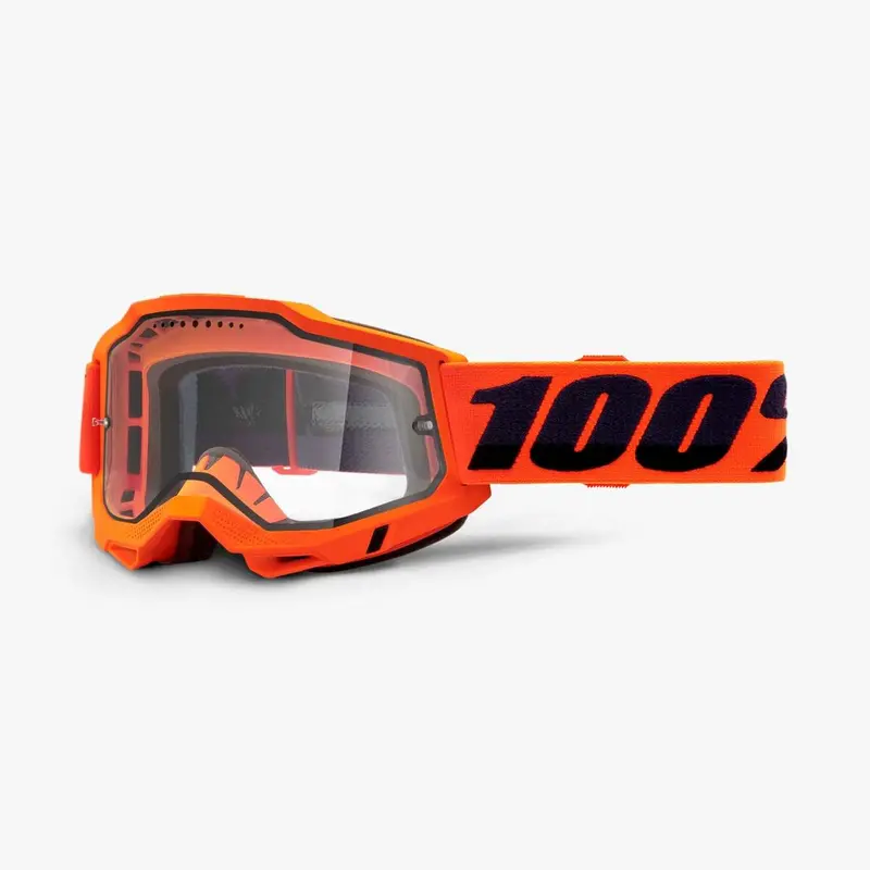 100% Accuri 2 Enduro Mtb Goggles - Neon Orange - Clear Lens 1
