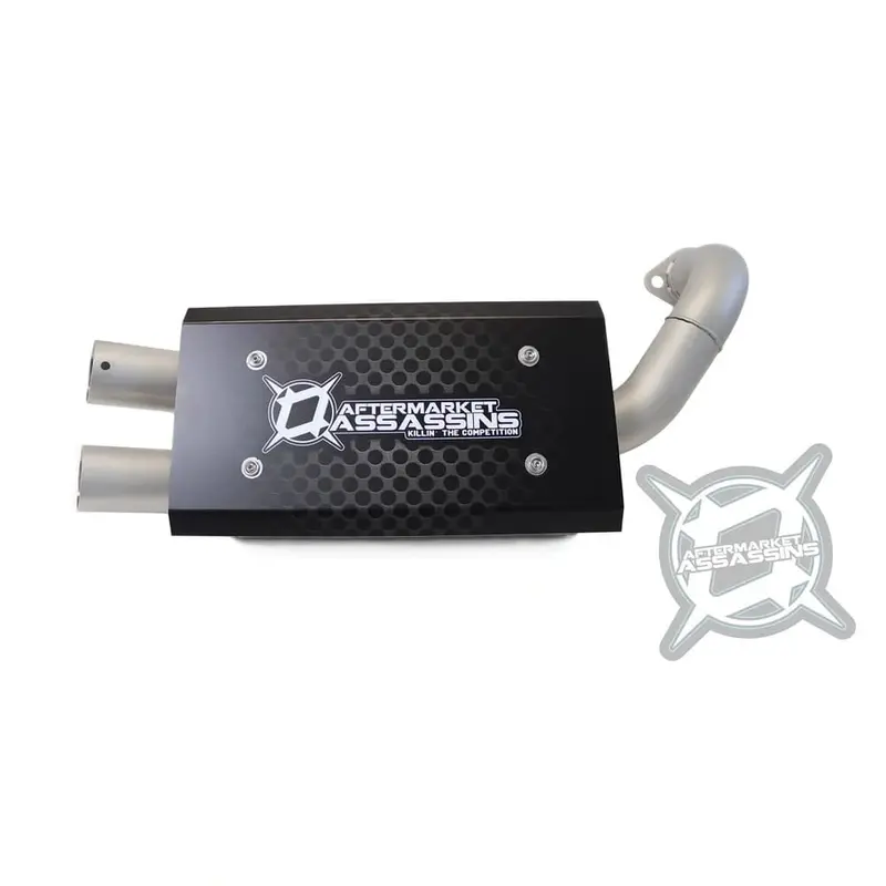 Aftermarket Assassins '18+ Polaris Ranger Xp 1000 Rear Mount Stainless Slip-On Exhaust 1