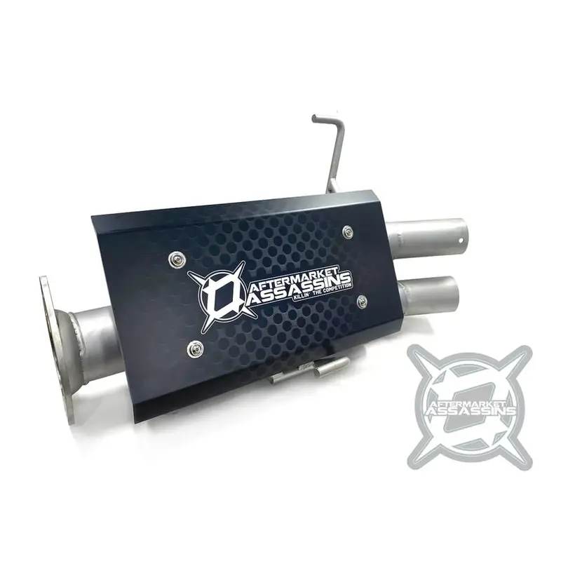 Aftermarket Assassins '22-'25 Polaris Rzr Pro R Stainless Slip-On Side Exit Exhaust 1