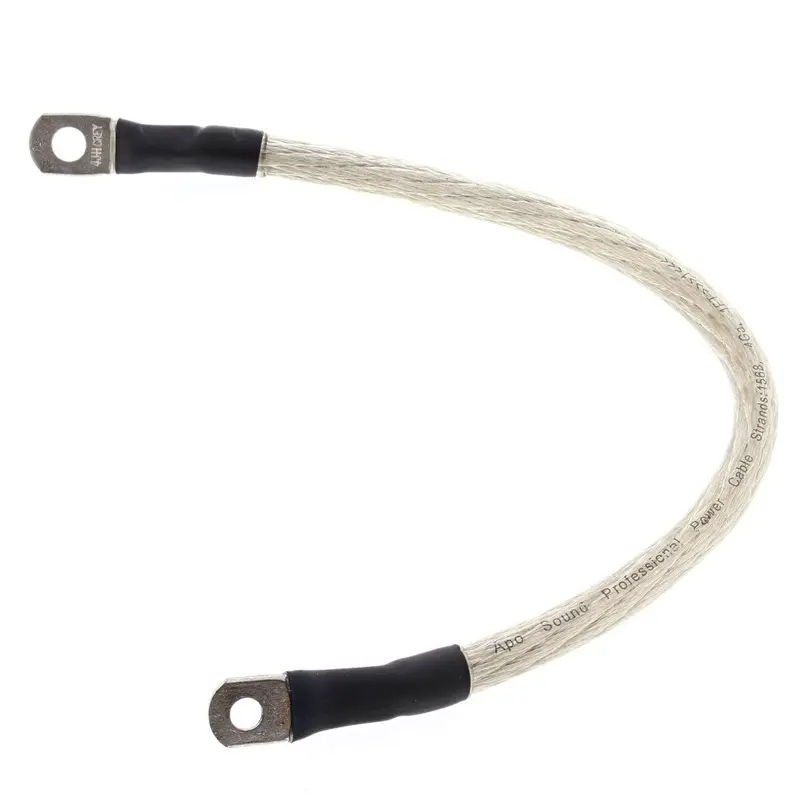 All Balls Racing 14" Clear Battery Silver Cable With 1/4" & 5/16" Lug Terminal 1