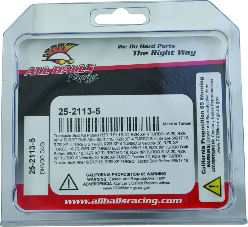 All Balls Racing '18-'22 Polaris Rzr Rs1 Transaxle Seal Kit 2