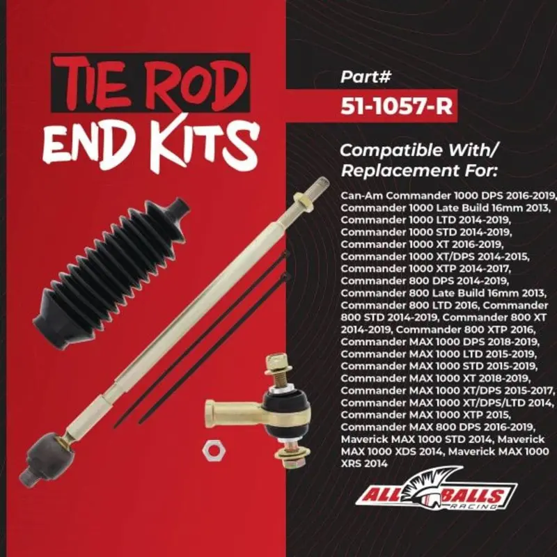 All Balls Racing Can-Am Commander 1000 Right Tie Rod End Kit 2