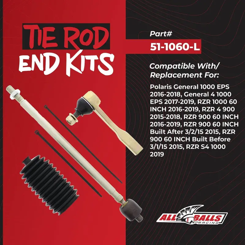 All Balls Racing Polaris Rzr/ General Left Tie Rod End Kit 2