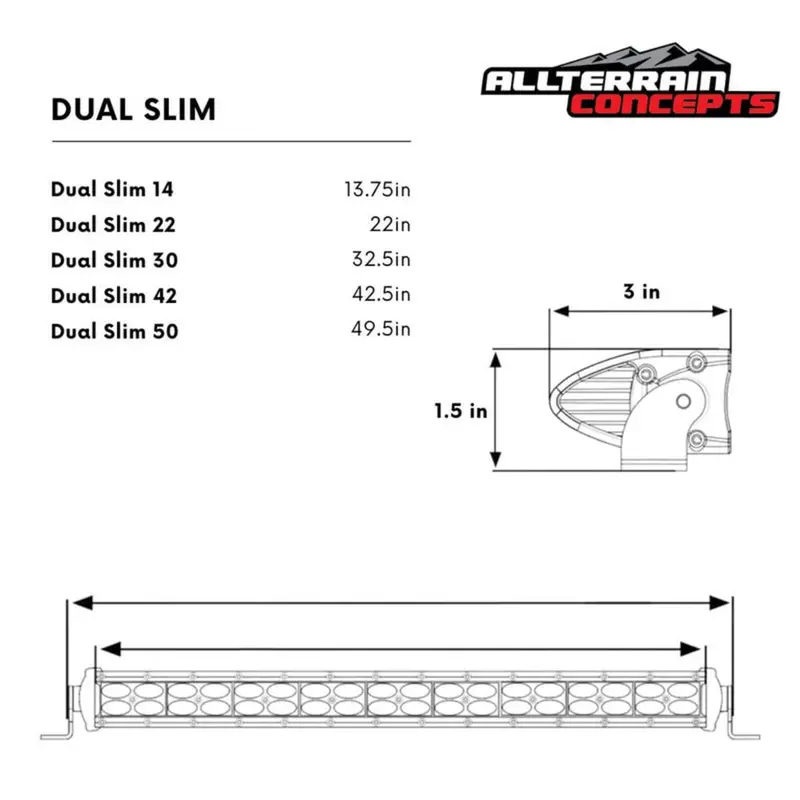 All Terrain Concepts Dual Slim Series Light Bars 2