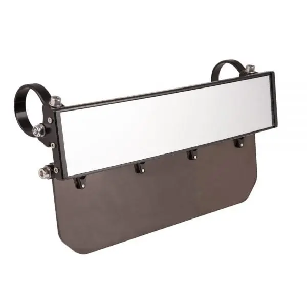 Axia Alloys 12" Wide Panoramic Rearview Mirror W/ Solid Black Sun Visor 1