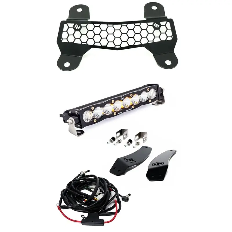 Baja Designs Arctic Cat/Textron S8 10" Grille Mount Light Bar Kit W/Facia 1