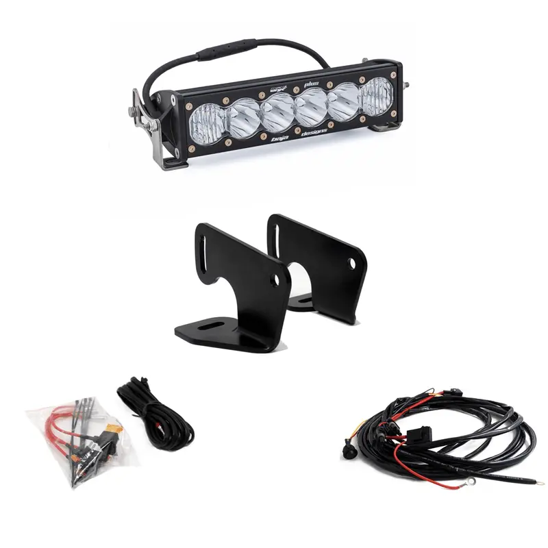 Baja Designs Polaris Pro Xp Onx6+ 10 Inch Hood Mount Light Bar Kit 1