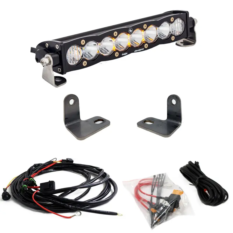 Baja Designs Polaris S8 10 Inch Hood Mount Light Bar Kit 1