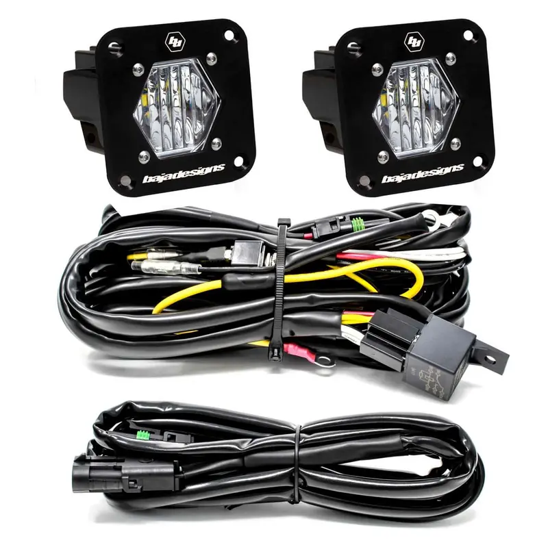 Baja Designs S1 Black Flush Mount Led Light Pod Reverse Kit 1
