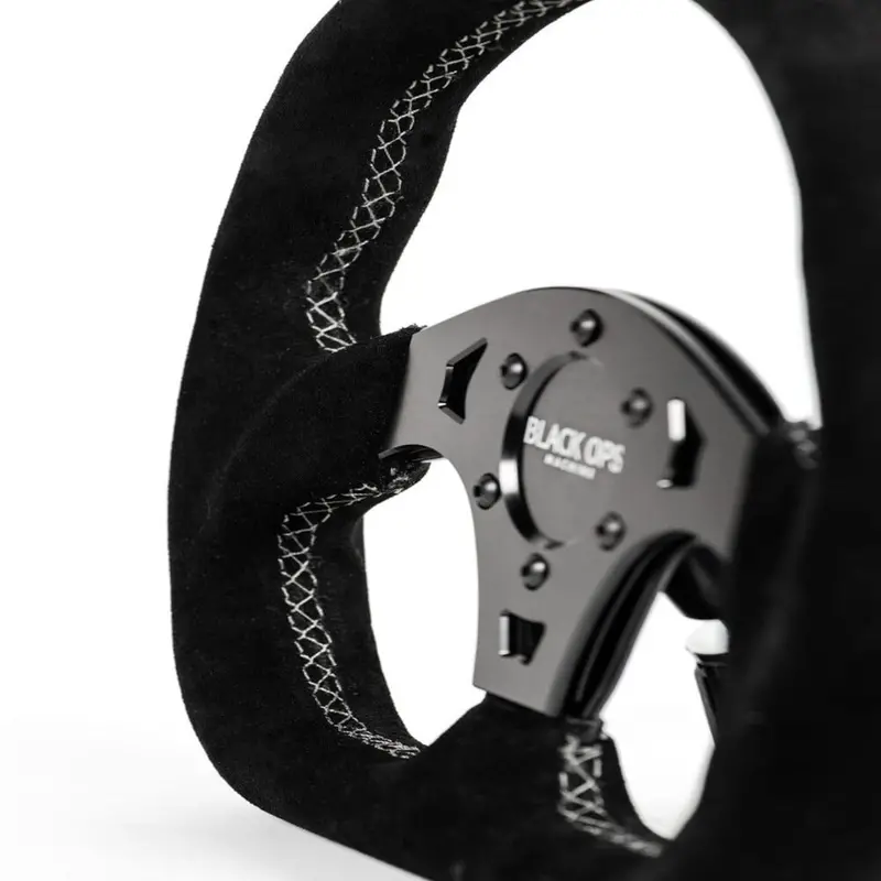 Black Ops Machine D-Shaped Suede Steering Wheel 2