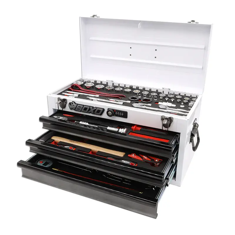 Boxousa 103-Piece Metric Motobox Toolbox - White Box 1