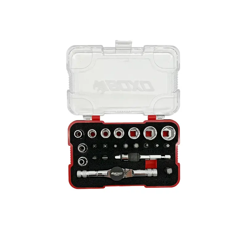 Boxousa 22-Piece Ratchet Bit Driver T-Handle, Socket And Bit Set 1
