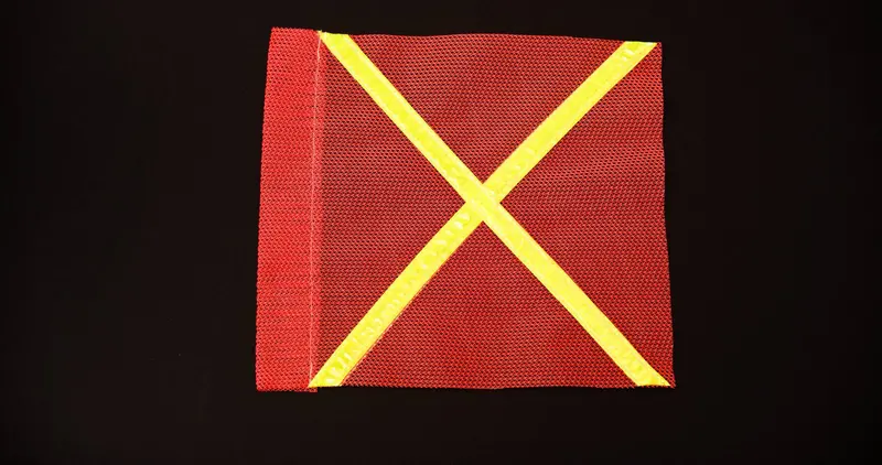 Buggy Whip Inc 10"X12" Florescent Orange Industrial Flag W/Yellow Reflective X 1