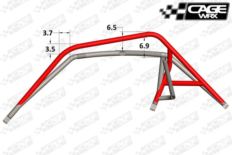 Cagewrx '18+ Polaris Rzr Rs1 Super Shorty Roll Cage Kit 2