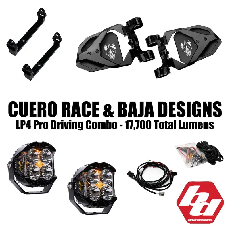 Chupacabra Offroad Cuero Race Mirror / Baja Designs Lp4 Light Combo 1
