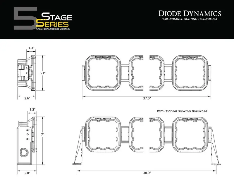 Diode Dynamics Ss5 Cross Link 6-Pod Led Light Bar - One 3