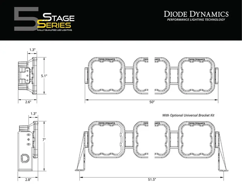 Diode Dynamics Ss5 Cross Link 8-Pod Led Light Bar - Single 3