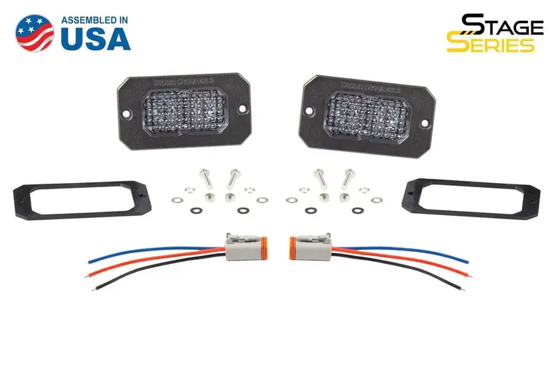 Diode Dynamics Stage Series 2” Sae White Sport Flush Mount Led Pod - Pair 1