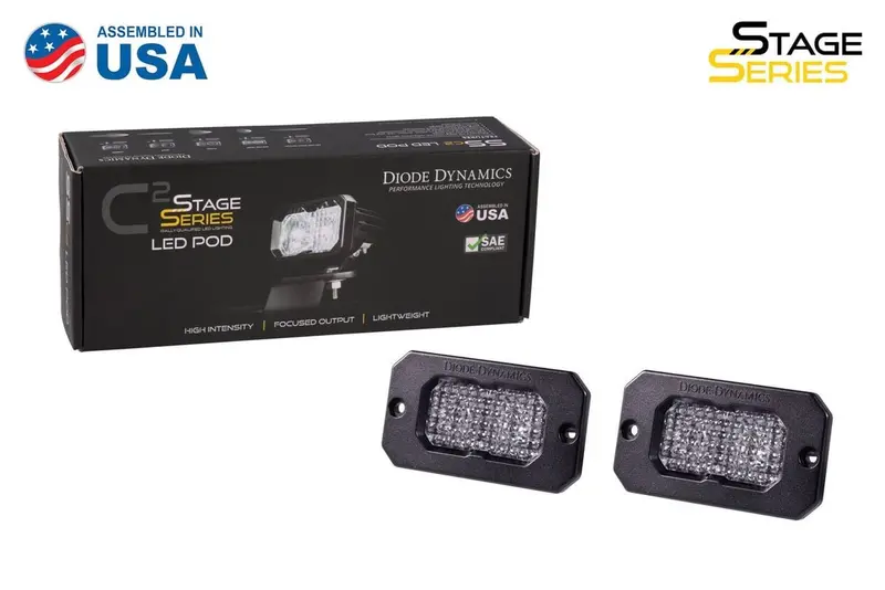 Diode Dynamics Stage Series 2” Sae White Sport Flush Mount Led Pod - Pair 2
