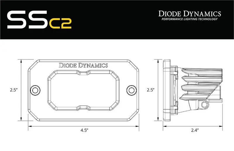 Diode Dynamics Stage Series 2” Sae White Sport Flush Mount Led Pod - Pair 7