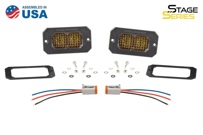 Diode Dynamics Stage Series 2” Sae Yellow Pro Flush Mount Led Pod - Pair 1