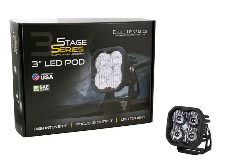 Diode Dynamics Stage Series 3” Sae/Dot White Pro Led Pod - Single 2