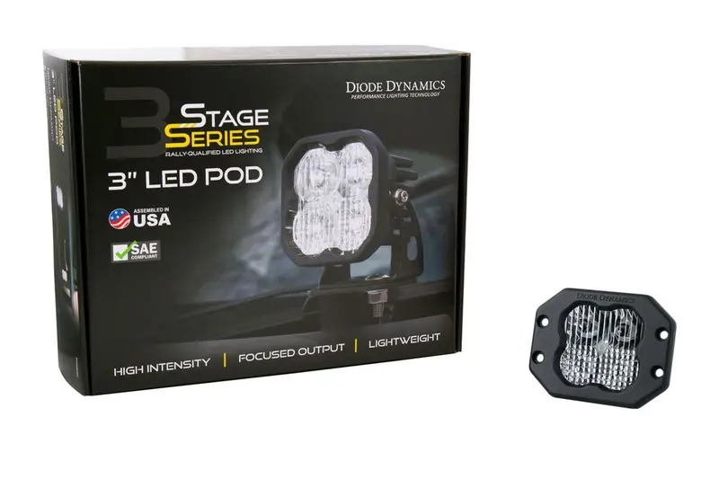 Diode Dynamics Stage Series 3” Sae/Dot White Sport Flush Mount Led Pod - Single 2