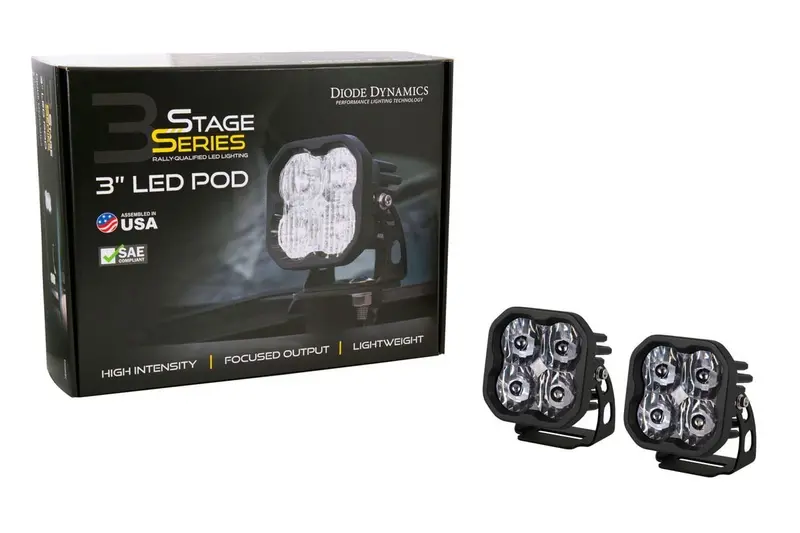 Diode Dynamics Stage Series 3” Sae/Dot White Sport Led Pod - Pair 2