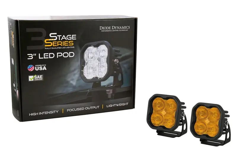 Diode Dynamics Stage Series 3” Sae Yellow Max Led Pod - Pair 2
