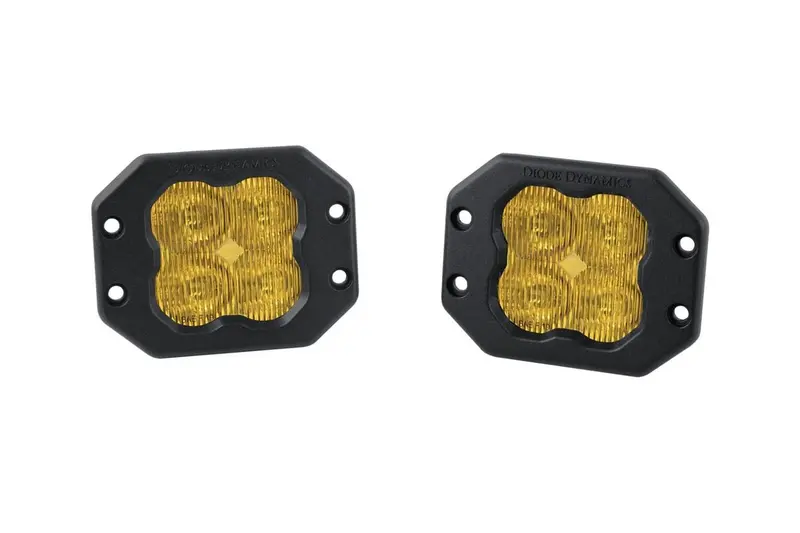 Diode Dynamics Stage Series 3” Sae Yellow Pro Flush Mount Led Pod - Pair 1