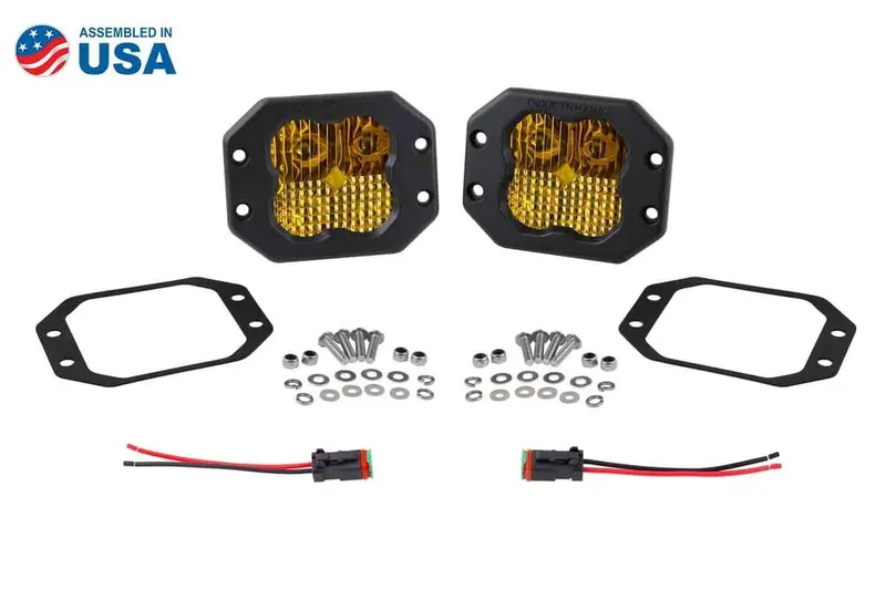 Diode Dynamics Stage Series 3” Sae Yellow Sport Flush Mount Led Pod - Pair 1