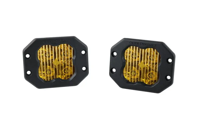 Diode Dynamics Stage Series 3” Sae Yellow Sport Flush Mount Led Pod - Pair 1