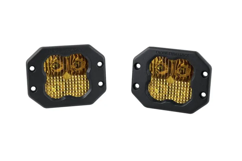 Diode Dynamics Stage Series 3” Sae Yellow Sport Flush Mount Led Pod - Pair 2