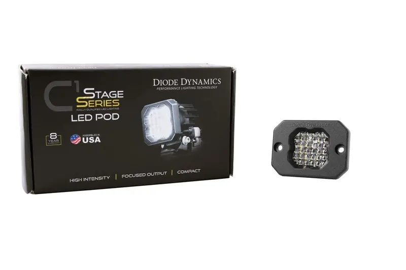 Diode Dynamics Stage Series C1 White Pro Flush Mount Led Pod - Single 2