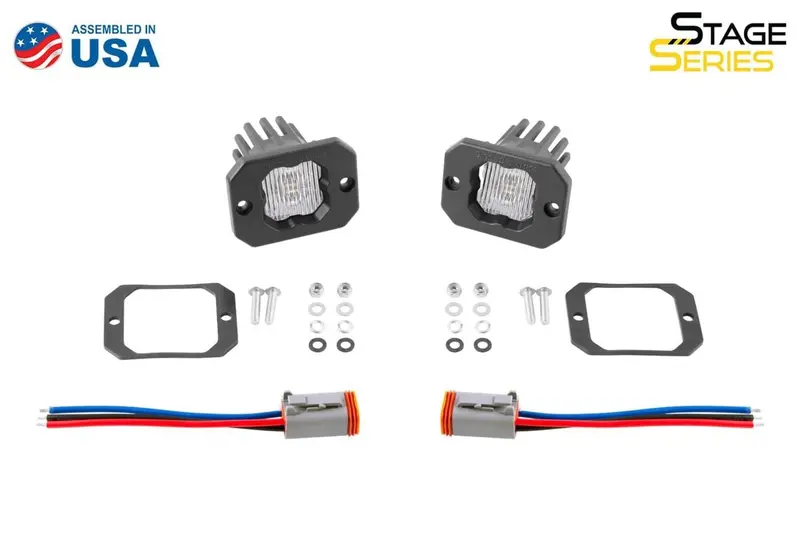 Diode Dynamics Stage Series C1 White Sae Fog Flush Mount Led Pod - Pair 1