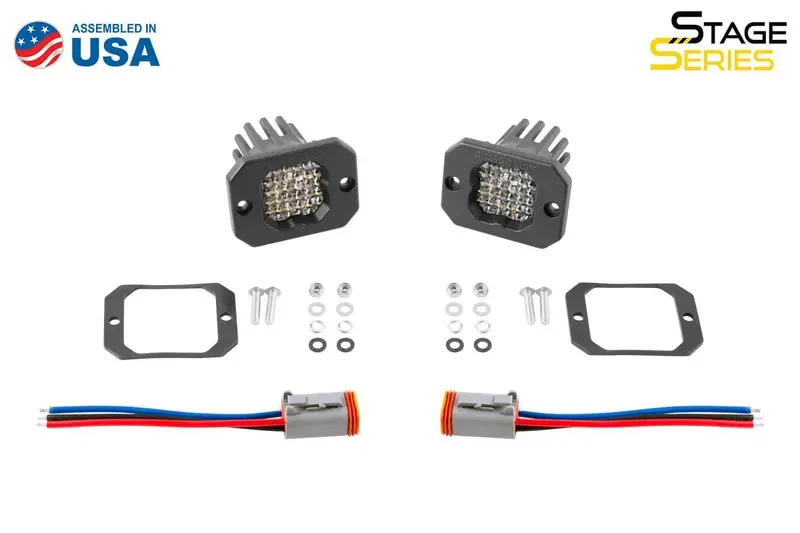 Diode Dynamics Stage Series C1 White Sport Flush Mount Led Pod - Pair 1