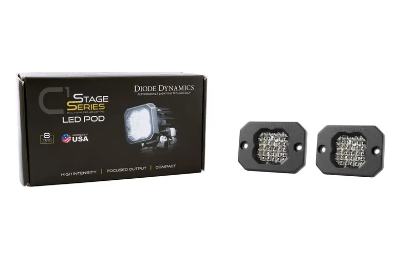 Diode Dynamics Stage Series C1 White Sport Flush Mount Led Pod - Pair 2