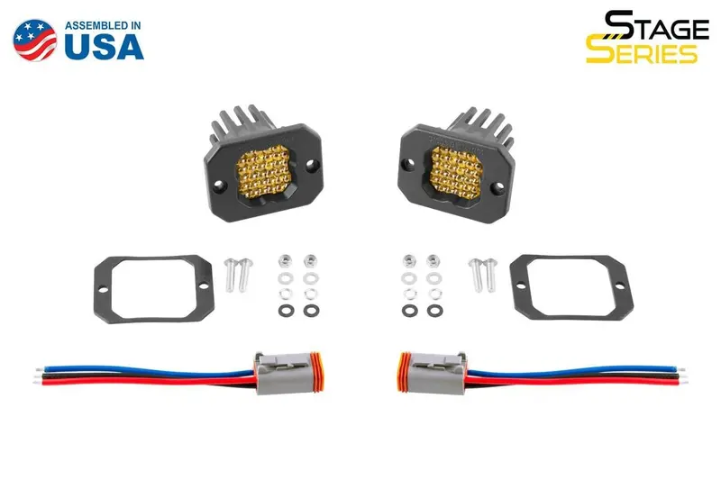 Diode Dynamics Stage Series C1 Yellow Pro Flush Mount Led Pod - Pair 1