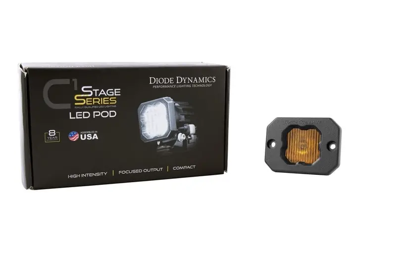 Diode Dynamics Stage Series C1 Yellow Sae Fog Flush Mount Led Pod - Single 2
