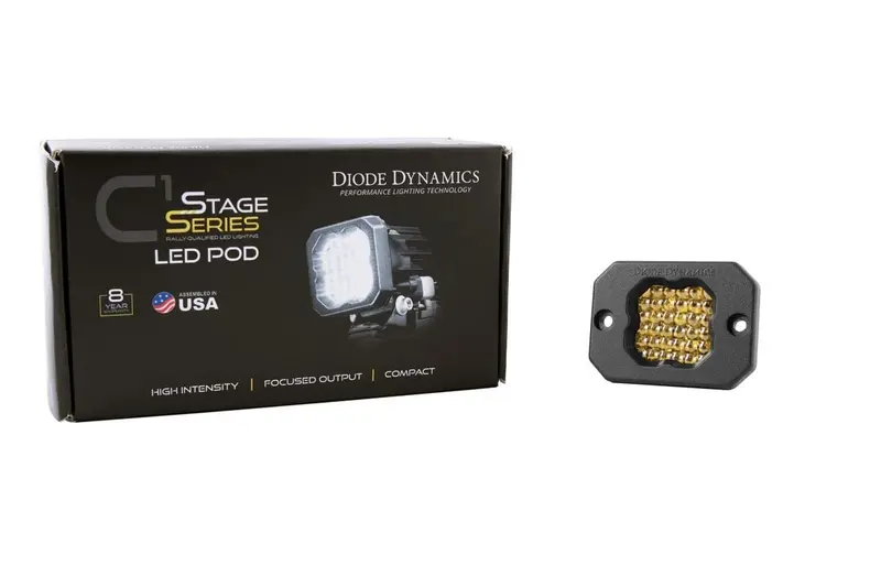 Diode Dynamics Stage Series C1 Yellow Sport Flush Mount Led Pod - Single 2