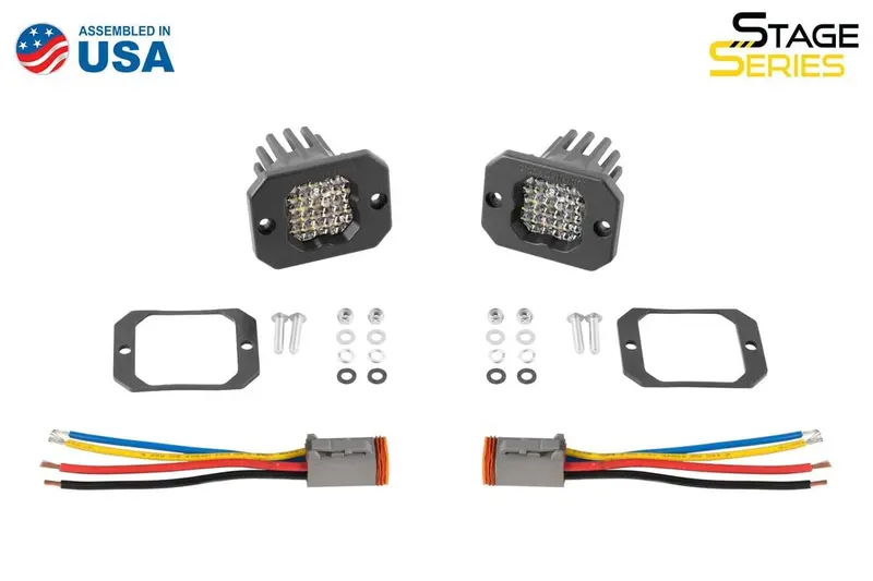 Diode Dynamics Stage Series C1r White Flood Flush Mount Led Pod - Pair 1