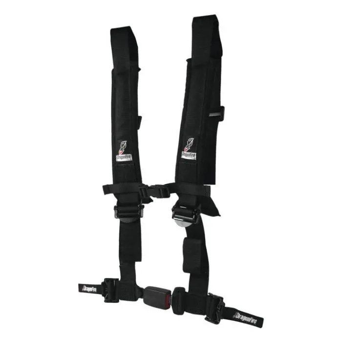 Dragonfire Black H-Style 4-Point Ez-Adjust, 2" Buckle Harness Restraints 1