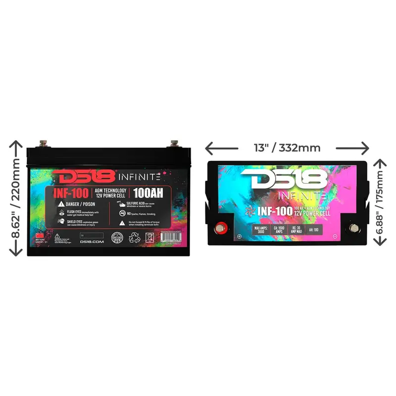 Ds18 Infinite 100 Ah Agm Power Cell Battery 2