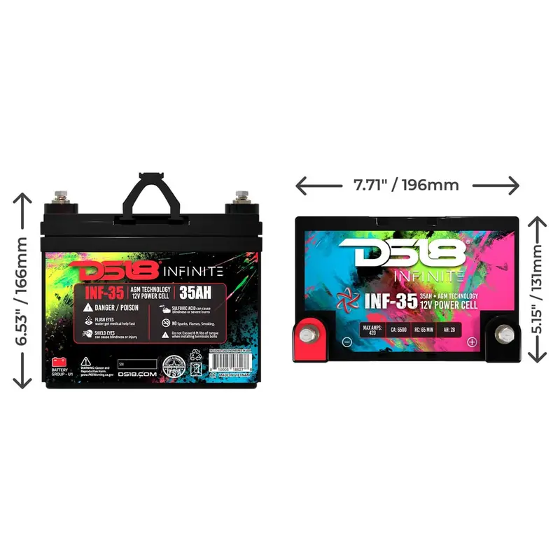 Ds18 Infinite 35 Ah 1250 Watts Agm Power Cell 12 Volt Battery 2