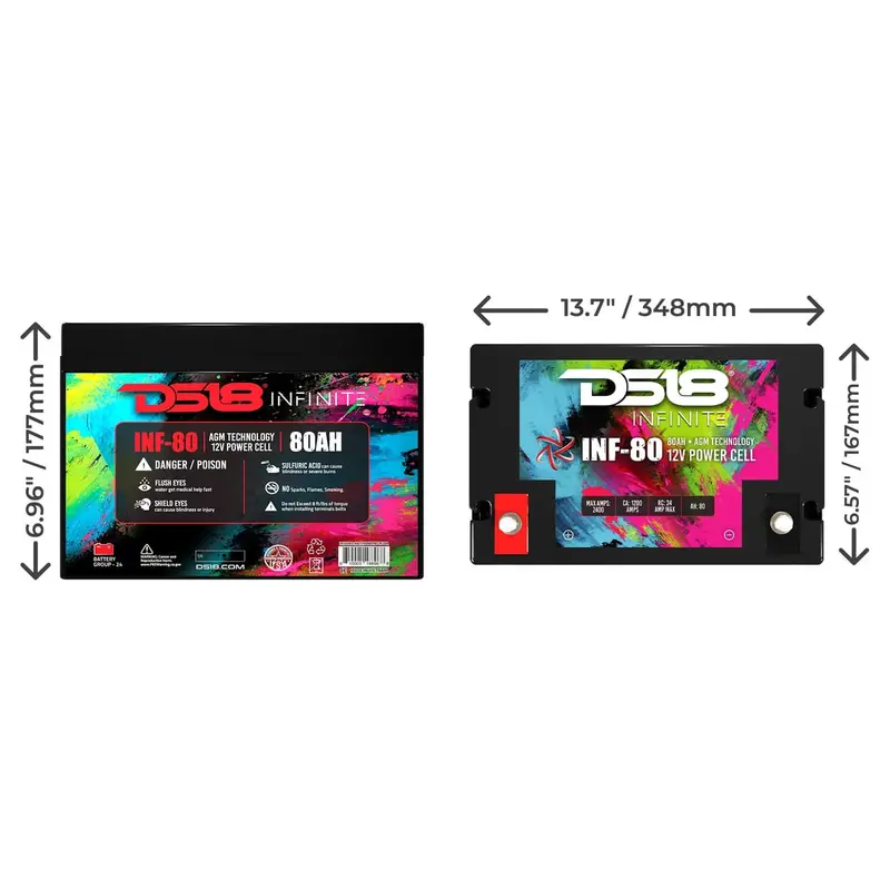 Ds18 Infinite 80 Ah 2300 Watts Agm Power Cell 12 Volt Battery 2