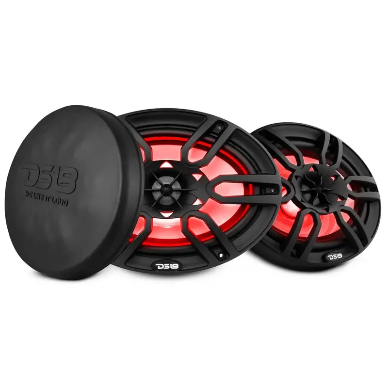 Ds18 Nxl 6X9" 2-Way Coaxial Marine Speaker W/ 125 Watts Rms 4-Ohm Rgb Led Lights 1
