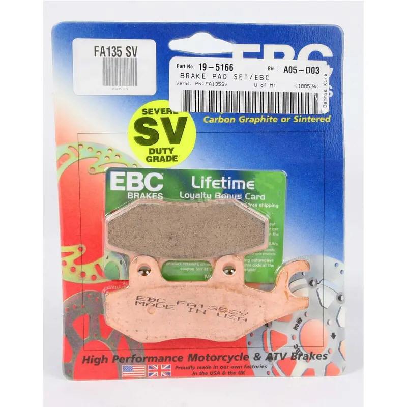 Ebc Sv Severe Duty Sintered Metal Brake Pads - Front/Rear 1