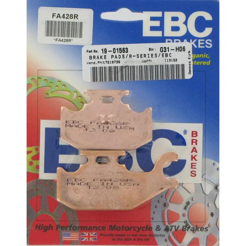 Ebc Yamaha Rhino Long-Life Sintered R-Series Brake Pads - Metallic Rear 1
