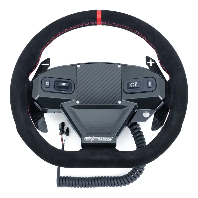 Evo Can-Am Maverick R Mode Steering Wheel W/ Carbon Fiber Paddles & Quick-Release Hub Adapter Kits 1
