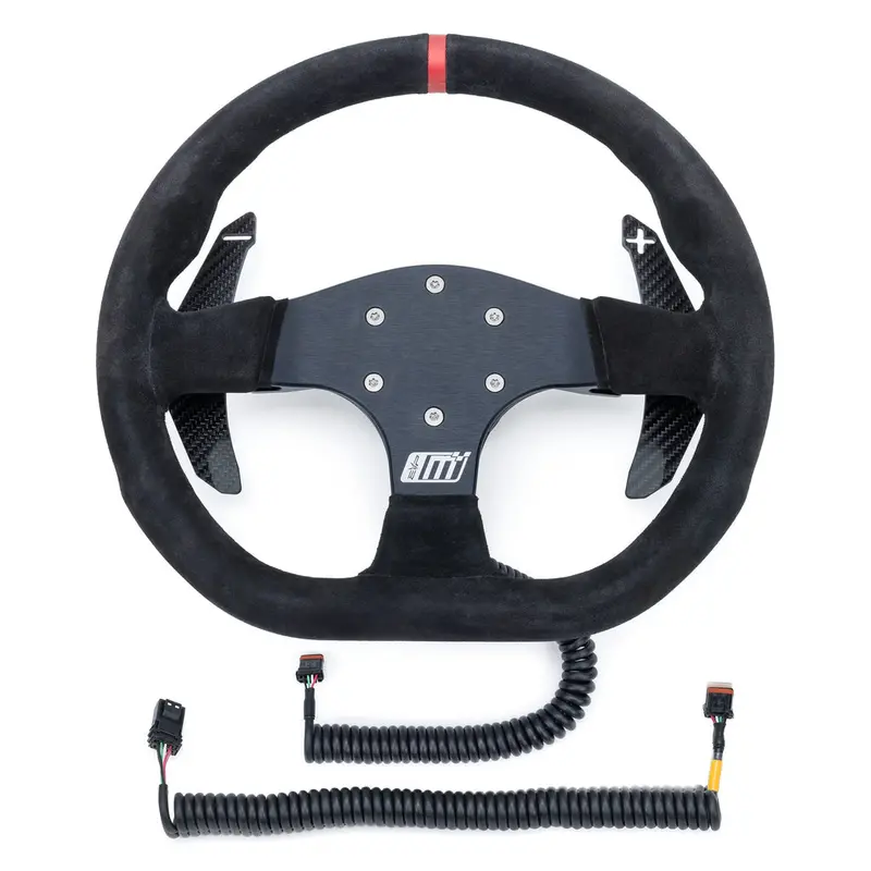 Evo Can-Am Maverick R Mode Steering Wheel W/ Carbon Fiber Paddles & Quick-Release Hub Adapter Kits 2